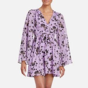 NWOT Free People lavender floral mini dress